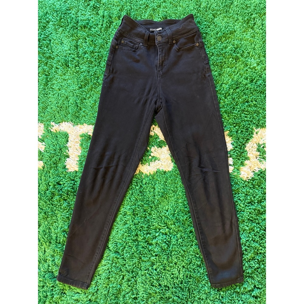 Fashion Nova‎ Skinny Jeans Womens 5/27 Black Good High Waisted Double Button